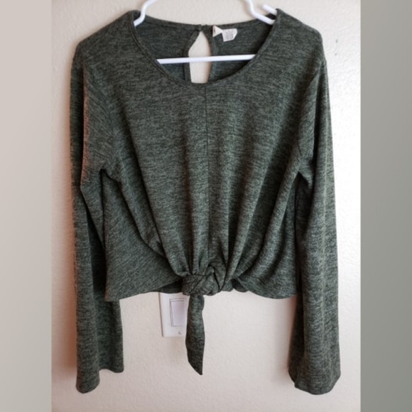 Tilly's Tops - Sky and Sparrow Tie Front Cropped Boho Top